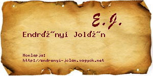 Endrényi Jolán névjegykártya